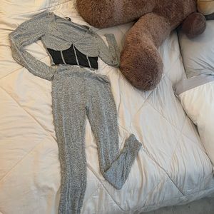 Grey Two Piece Legging Set